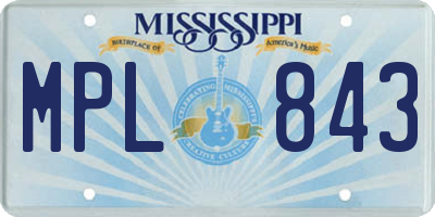 MS license plate MPL843