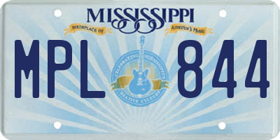 MS license plate MPL844