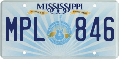 MS license plate MPL846