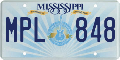 MS license plate MPL848