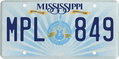 MS license plate MPL849
