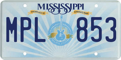 MS license plate MPL853
