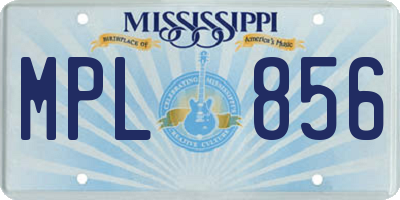 MS license plate MPL856