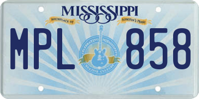 MS license plate MPL858