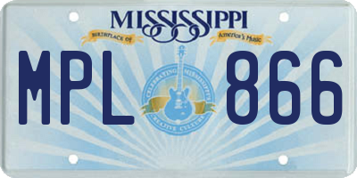 MS license plate MPL866
