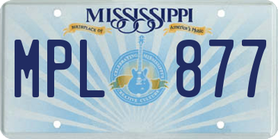 MS license plate MPL877
