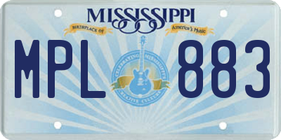 MS license plate MPL883
