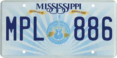 MS license plate MPL886