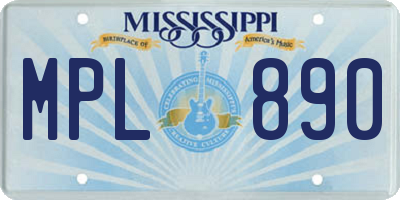 MS license plate MPL890