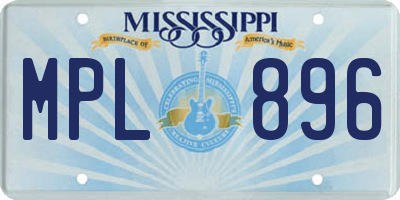 MS license plate MPL896