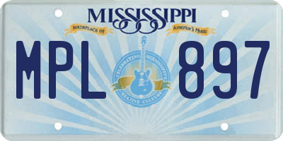 MS license plate MPL897