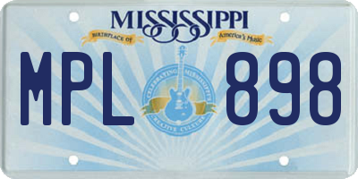 MS license plate MPL898