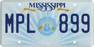 MS license plate MPL899