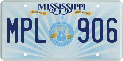 MS license plate MPL906