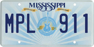 MS license plate MPL911