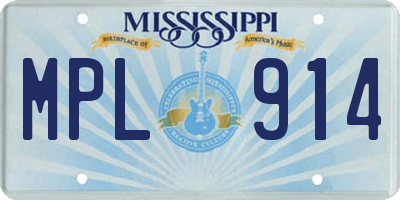 MS license plate MPL914