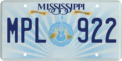 MS license plate MPL922