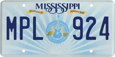 MS license plate MPL924
