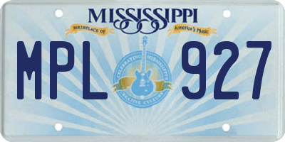 MS license plate MPL927