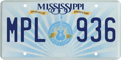 MS license plate MPL936
