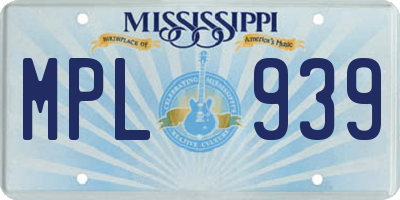 MS license plate MPL939