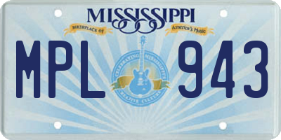 MS license plate MPL943