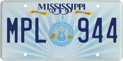 MS license plate MPL944