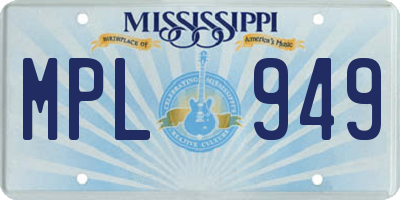 MS license plate MPL949