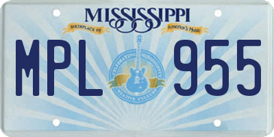 MS license plate MPL955