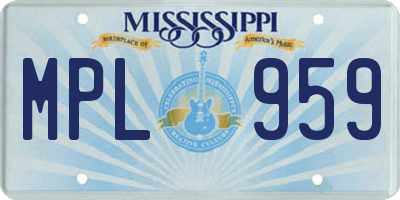 MS license plate MPL959