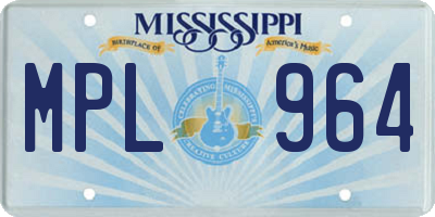 MS license plate MPL964