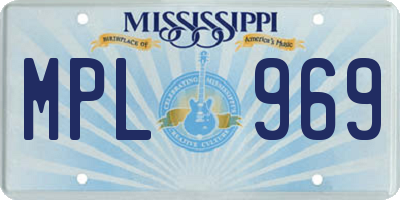 MS license plate MPL969