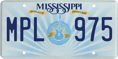 MS license plate MPL975