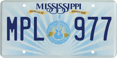 MS license plate MPL977