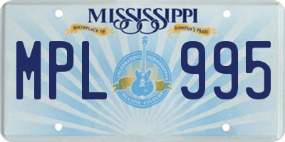 MS license plate MPL995