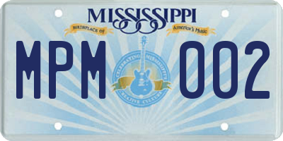 MS license plate MPM002