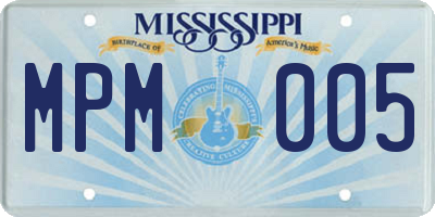 MS license plate MPM005