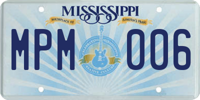 MS license plate MPM006