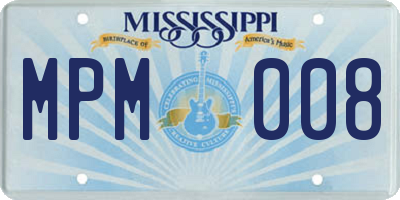 MS license plate MPM008