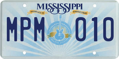 MS license plate MPM010