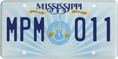 MS license plate MPM011