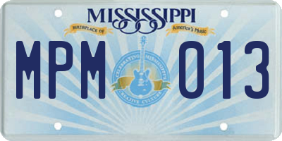 MS license plate MPM013