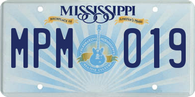 MS license plate MPM019