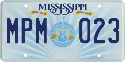MS license plate MPM023