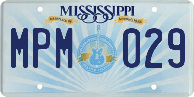 MS license plate MPM029