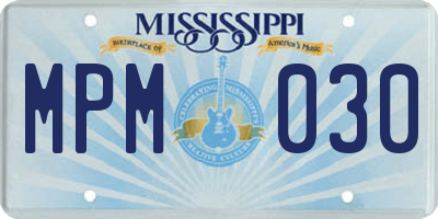 MS license plate MPM030