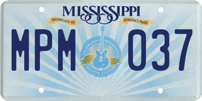 MS license plate MPM037