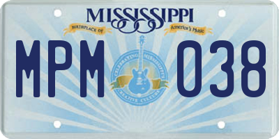 MS license plate MPM038