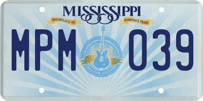 MS license plate MPM039