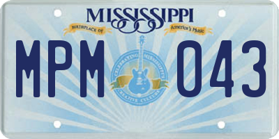 MS license plate MPM043